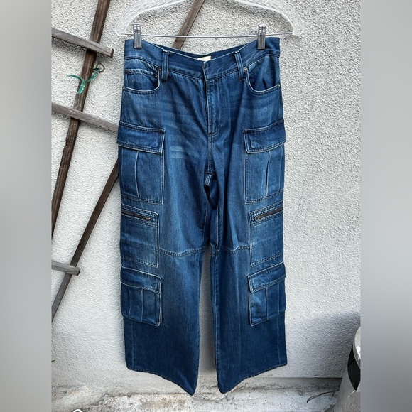 Alice + Olivia CAY BAGGY DENIM CARGO in Love Train - Picture 4 of 11